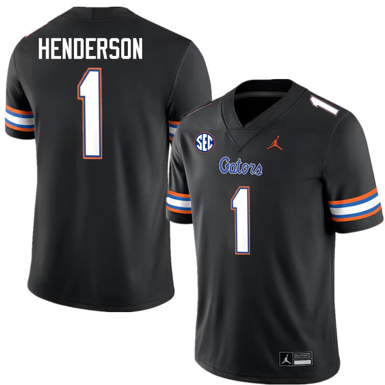 C.J. Henderson Florida Jersey,Florida Gators #1 C.J. Henderson Jersey Youth Uniforms-Black